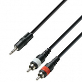 Adam Hall K3YWCC0300  кабель MiniJack stereo - 2 x RCA, литые разъемы