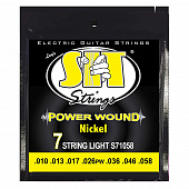 SIT Strings S71058  струны для 7-ми струнной электрогитары, 10/58