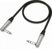 Behringer GIC-60 4SR патч-кабель угловой джек стерео 6,3 мм. - угловой джек стерео 6,3 мм., 0.6 м., 2 x 0.23 mm², чёрный