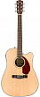 Fender CD-140SCE Dread Nat W/Case электроакустическая гитара, цвет натуральный, в комплекте кейс