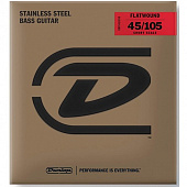 Dunlop Stainless Steel Flatwound DBFS45105S  струны для бас-гитары, 45-105