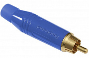 Amphenol ACPR-BLU кабельный разъем RCA, M серия, "папа", цвет голубой