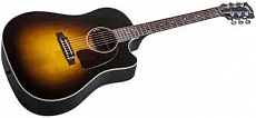 Gibson 2018 J-45 Cutaway Vintage Sunburst гитара электроакустическая, цвет винтажный санбёрст