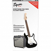 Fender Squier Stratocaster Pack, Laurel Fingerboard, Black, Gig Bag, 10G комплект: электрогитара (черная) + к