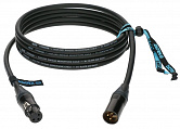 Klotz StarQuad TI-M0100 микрофонный кабель, XLR мама / XLR папа, 3-pin позолоченные контакты, сечение 4х 0.34 мм2, внешн. диам. 7.8 мм,  разъёмы Neutrik, длинна 1 м., цвет черный