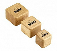 Meinl NINO507 набор из 3 деревянных шейкеров разного размера в форме квадратов
