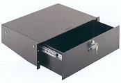 Euromet EU/R-CA3 04582 выдвижной рэковый ящик с замком, 3U, цвет черный