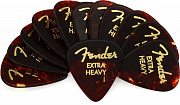 Fender Tortoise Shell 351 Shape Extra Heavy 12 Count набор медиаторов, 12 шт, цвет коричневый