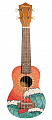 Bamboo BU-21 Orange Wave  укулеле сопрано с чехлом, рисунок - волны