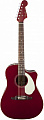 Fender Sonoran SCE Candy Apple Red With Matching Headstock электроакустическая гитара, цвет красный металлик