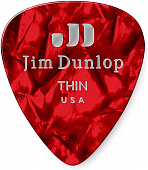 Dunlop Celluloid Red Pearloid Thin 483P09TH 12Pack  медиаторы, тонкие, 12 шт.