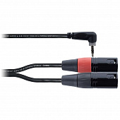 Cordial EY 1 WRMM кабель Y-адаптер джек стерео 3.5 мм угловой — 2 x XLR "папа", 1 метр, черный