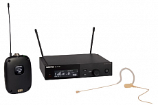 Shure SLXD14E/153T H56 цифровая радиосистема с микрофоном MX153 (Бежевый) с креплением на ухо, всенаправленным, 518-562 МГц, выносные антенны, крепление в рек.