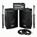 Soundking ZH0602D15LS комплект АС+микшер(2х250W, 15'', 6 кан, проц. эфф.)+стойки+коммутац.