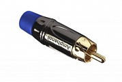 Amphenol ACPL-CBL кабельный разъем RCA, M серия, "папа", черный хром, голубой