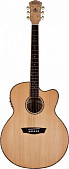 Washburn WJ45SCE  электроакустическая гитара Jumbo, цвет натуральный