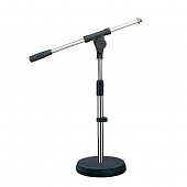 ECO MS098 Chrome микрофонная настольная телескопическая стойка с чугунным основанием, стрела 42 см, цвет черный