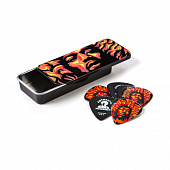 Dunlop Jimi Hendrix Voodoo Fire JHPT14H Pick Tin  сувенирный набор медиаторов в пенале, жесткие, 6 шт.