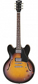 Burny RSA65 BS  электрогитара концепт Gibson® ES®-335 с кейсом, коричневый санбёрст