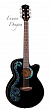 Luna FAU DRA BLK электроакустическая фолк-гитара, цвет черный, графика "дракон"