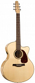 Seagull Performer CW Mini Jumbo QI FMHG + Case  электроакустическая гитара Jumbo с чехлом, цвет натуральный