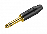 Roxtone RJ2PP-BK-BG  разъем  jack 1/4" моно, диаметр кабеля до 7 мм, цвет черный