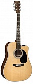 Martin DC28E  электроакустическая гитара Dreadnought с кейсом, цвет натуральный