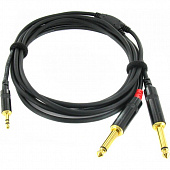 Cordial CFY 3 WPP-Long кабель Y-адаптер джек стерео 3.5 мм / 2 x моно-джек 6.3 мм "папа", 3 метра, черный