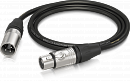 Behringer GMC-150 микрофонный кабель XLR female—XLR male, 1.5 м, 2 x 0.22 mm², диаметр 6 мм, черный