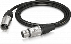 Behringer GMC-150 микрофонный кабель XLR female—XLR male, 1.5 м, 2 x 0.22 mm², диаметр 6 мм, черный