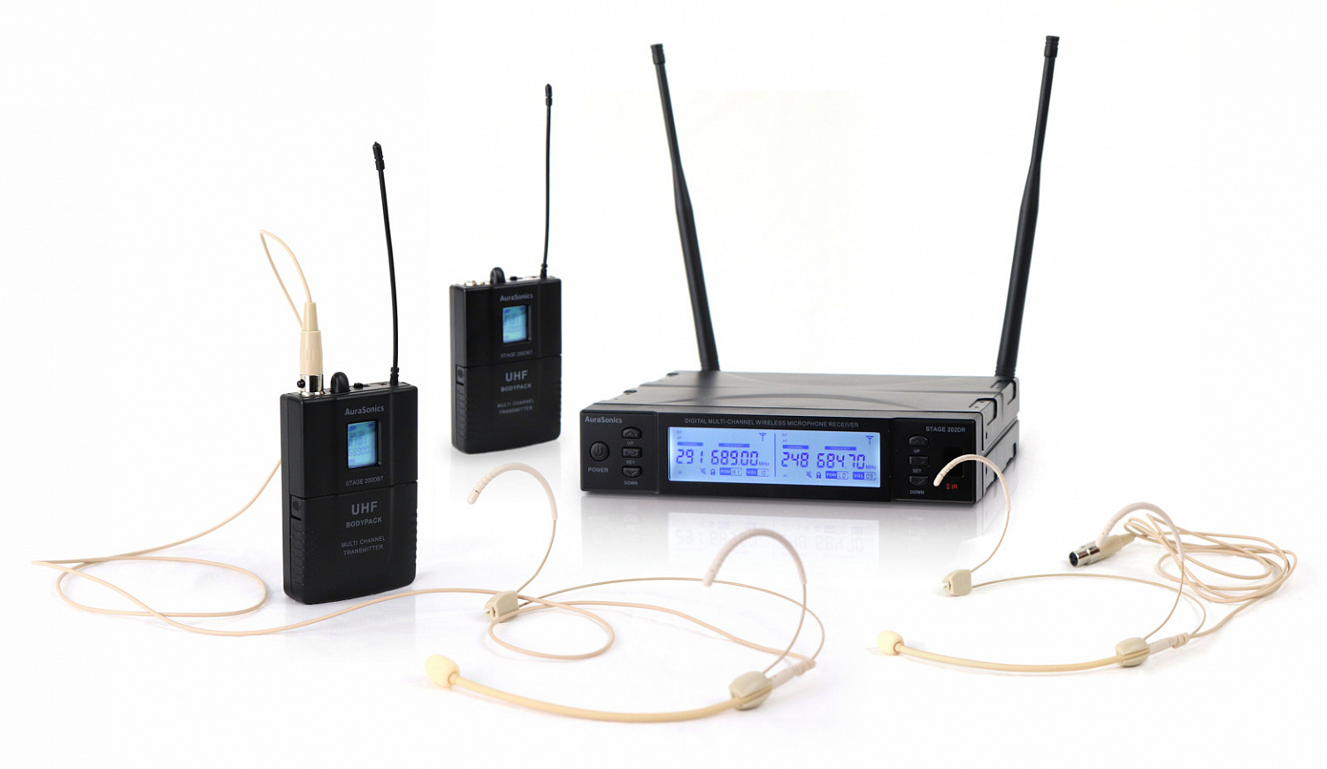 AuraSonics Stage 202 Presenter радиосистема цифровая, двухканальная, 660-690МГц