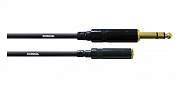 Cordial CFM 3 VY инструментальный кабель джек стерео 6.3мм "папа"/джек стерео 3.5мм "мама", 3 метра, черный