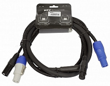 Invotone ADPC1002 кабель смежный PowerCon in/out - XLR DMX in/out, 2 метра