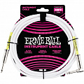 Ernie Ball 6049 кабель инструментальный, прямой - угловой джеки, 3 метра, белый.