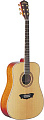 Washburn J12S акустич. гитара Jumbo верх-ель, корп.-палисандр, колки - Grover, Цвет - Натуральный