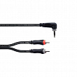Cordial EY 1.5 WRCC кабель Y-адаптер джек стерео 6.3мм угловой—2 x RCA, 1.5 метра, черный