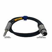 GS-Pro JackStereo-XLR3F (black) 0.5 метра кабель, джек стерео - XLR3 "мама", цвет черный