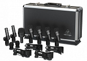 Behringer BC1200 комплект микрофонов для барабанной становки (7 шт.): 1 для бочки, 4 для томов, 2 для хай-хета, с креплениями, в кейсе