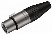 Roxtone RX3FP-NT разъем cannon кабельный 1 шт. "Мама" 3-х контактный, цвет серебро