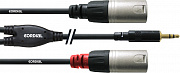 Cordial CFY 1.5 WMM-Long  кабель Y-адаптер джек стерео 3.5 мм / 2 x XLR "папа", 1.5 метра, черный
