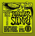 Ernie Ball 2221 струны для электрогитары Regular Slinky lime 10-46, никель