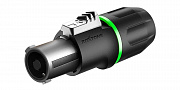 Roxtone RS4FP-HD-Green разъем кабельный Speakon, сверхпрочный, цвет черно-зеленый