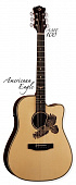Luna AME100 электроакустическая гитара, дредноут, цвет натуральный матовый