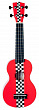 WIKI UK/Racing Red укулеле сопрано, графика "красного цвета спортивное авто", чехол в комплекте