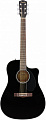 Fender CD-60SCE Dread Black WN электроакустическая гитара, цвет черный