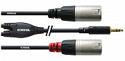 Cordial CFY 1.8 WMM  кабель Y-адаптер джек стерео 3.5мм—2xXLR "папа", 1.8 метров, черный