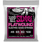 Ernie Ball 2814 Flatwound Slinky Super 45-100 струны для бас-гитары