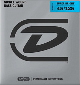 Dunlop Super Bright Nickel DBSBN45125T  струны для 5 струнной бас-гитары, Tapered, 45-125