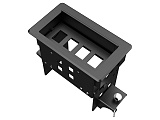 Wize Pro WRTS-04BOX-B прямоугольный металлический корпус для модульной системы врезного лючка в стол с убирающейся крышкой для установки до 4 модулей-вставок, черный